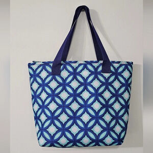 NEW Insulated Cooler Tote Bag Multicolor Striped Summer Beach Picnic Tra…